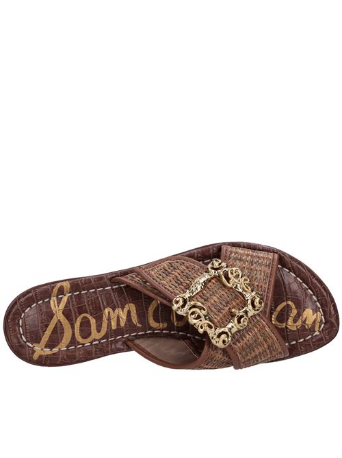 Faux leather and fabric sandals SAM EDELMAN | GRACYN CUOIO WEAVEMARRONE